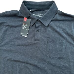 Under Armour Men’s Loose‎ Fit Dark Gray Polo Shirt Size XL Heat Gear NWT’S Logo